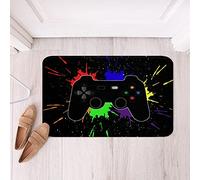 Gamer Bath Rugs for Bathroom Slip-Resistant Shag Bath Rugs Mat Soft Video Game Gaming Fleece Absorbent Bath Rug for Shower Room Living Room Bedroom Machine Washable Tie Dye Game Area Rugs 20"x32"