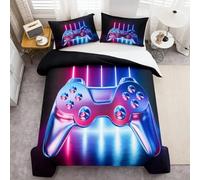 Gamer Bedding Set for Boys Youth Teens Junior/Cot Bed Modern Gamepad Comforter CoverVideo Game Bedding for Gift Boxes Christmas Duvet Cover Kids Girls Novelty Gradient action Buttons Decor Bedspread
