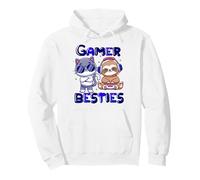 Gamer Besties Friends BFF Sloth Space Cat Besties Forever Pullover Hoodie