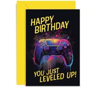 Gamer Birthday Card - Games Controller Birthday Card for Boy and Girl - Teenager Birthday Cards for Him Her - Gaming Birthday Card for Son Brother Grandson Nephew - Video Game Birthday Gift