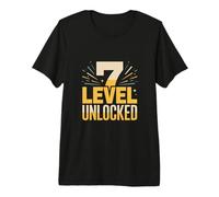 Gamer Birthday Level 7 Unlocked Seventh Party Premium T-Shirt