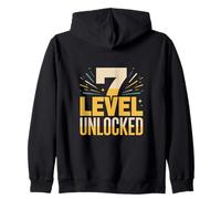 Gamer Birthday Level 7 Unlocked Seventh Party Zip Hoodie