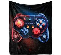 Gamer Blankets for Boys, Soft Fleece Flannel Gaming Blanket for Teens, Video Game Themed Blanket for Gamer Gifts, Lightweight Fuzzy Plush Cozy Gamer Throw Blankets for Couch Sofa Bed, 130x150cm