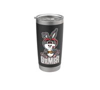 Gamer Bunny Happy Easter Costume with Headset an Controller Stainless Steel Insulated Tumbler