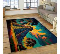 Gamer Carpets For Bedrooms Teenager Boy Girl Kids Pyramid Landscape Bed Rugs Bedroom Living Room Decorations Floor Indoor Area Rugs Non-Slip Rugs Pads 40 X 60 Cm /2268878883006
