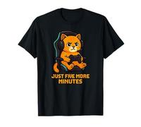 Gamer Cat Just Five More Minutes Funny Video Gaming Kitty T-Shirt