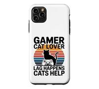 Gamer Cat Lover Lag Happens Cats Help Gaming Case for iPhone 11 Pro Max