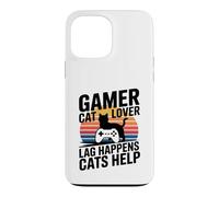 Gamer Cat Lover Lag Happens Cats Help Gaming Case for iPhone 13 Pro Max