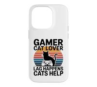 Gamer Cat Lover Lag Happens Cats Help Gaming Case for iPhone 14 Pro