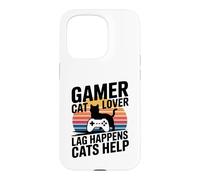 Gamer Cat Lover Lag Happens Cats Help Gaming Case for iPhone 15 Pro