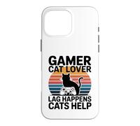 Gamer Cat Lover Lag Happens Cats Help Gaming Case for iPhone 16 Pro Max