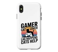 Gamer Cat Lover Lag Happens Cats Help Gaming Case for iPhone X/XS