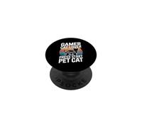 Gamer Cat Lover Press Start Pet Cat Retro PopSockets Adhesive PopGrip