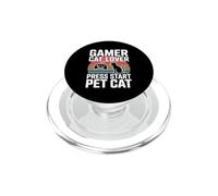 Gamer Cat Lover Press Start Pet Cat Retro PopSockets PopGrip for MagSafe