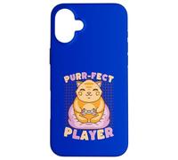 Gamer Cat Purr-fect Player Cute Gaming Case for iPhone 16 Plus