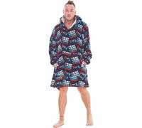 Gamer Childrens/kids Eat Sleep Game Repeat Fleece Oversized Hoodie Blanket Black/red (One Size)