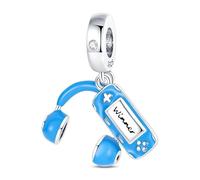 Gamer Console Headset Earphones Cat Dreamcatcher Sun Flower Moon Star Charm Bead Pendant 925 Sterling Silver Compatible With Pandora Charm Moments Bracelet (Handeld Gamer Console Controller)
