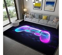 Gamer Controller Area Rugs Non-Slip Floor Mat Doormats Home Runner Carpet for Living Room Bedroom Kids Play Crawl Mat Teenage Child Boy Graffiti Game Console Big Rug (Purple,140x200 cm)
