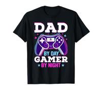 Gamer Dad By Day Gamer By Night Retro Gamepad Father's Day T-Shirt