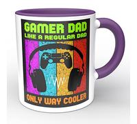 Gamer Dad Fathers’s Day Mug Gifts for Dad from Daughter and Son World's Greatest I Mean Father Coffee Mug Gifts for Birthdays (Purple Gamer)