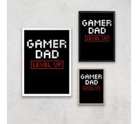 Gamer Dad Level Up Art Print - A3 - Black Frame