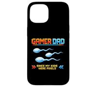 Gamer Dad Since My Kids Were Pixels Funny 80s 90s Adult Case for iPhone 15