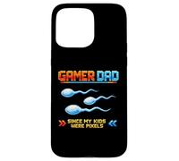 Gamer Dad Since My Kids Were Pixels Funny 80s 90s Adult Case for iPhone 15 Pro Max