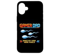 Gamer Dad Since My Kids Were Pixels Funny 80s 90s Adult Case for iPhone 16 Plus