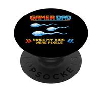 Gamer Dad Since My Kids Were Pixels Funny 80s 90s Adult PopSockets Adhesive PopGrip