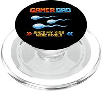 Gamer Dad Since My Kids Were Pixels Funny 80s 90s Adult PopSockets PopGrip for MagSafe