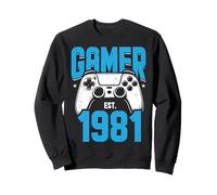 Gamer Estimated 1981 45th Birthday Video Gaming Man Woman Sweatshirt