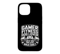 Gamer Fitness Dog Lover Sweat Now Win Later Walk Daily Case for iPhone 15