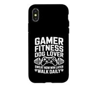 Gamer Fitness Dog Lover Sweat Now Win Later Walk Daily Case for iPhone X/XS