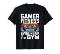 Gamer Fitness Leveling Up in The Gym Workout T-Shirt