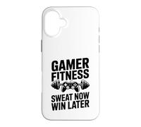 Gamer Fitness Sweat Now Win Later Gaming Workout Case for iPhone 16 Plus