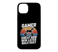 Gamer Fitness Sweat Now Win Later Walk Daily Gaming Workout Case for iPhone 14 Plus