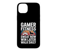 Gamer Fitness Sweat Now Win Later Walk Daily Gaming Workout Case for iPhone 14 Plus