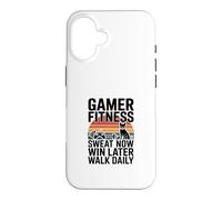 Gamer Fitness Sweat Now Win Later Walk Daily Gaming Workout Case for iPhone 16