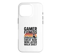Gamer Fitness Sweat Now Win Later Walk Daily Gaming Workout Case for iPhone 16 Pro