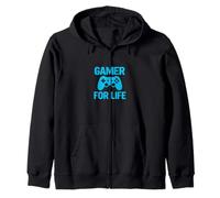 Gamer For Life Retro Game Controller Design Zip Hoodie