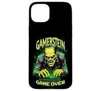 Gamer Frankenstein Gamerstein Game Over Funny Halloween Case for iPhone 15 Plus
