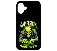 Gamer Frankenstein Gamerstein Game Over Funny Halloween Case for iPhone 16 Plus