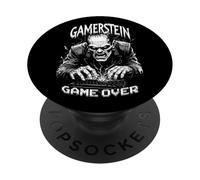 Gamer Frankenstein Gamerstein Game Over Funny Halloween PopSockets Adhesive PopGrip