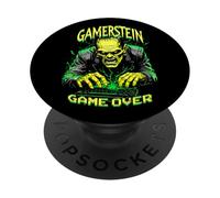 Gamer Frankenstein Gamerstein Game Over Funny Halloween PopSockets Adhesive PopGrip