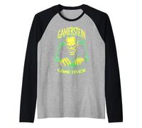 Gamer Frankenstein Gamerstein Game Over Funny Halloween Raglan Baseball Tee