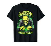 Gamer Frankenstein Gamerstein Game Over Funny Halloween T-Shirt