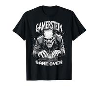 Gamer Frankenstein Gamerstein Game Over Funny Halloween T-Shirt