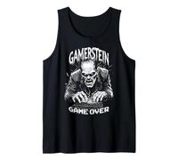 Gamer Frankenstein Gamerstein Game Over Funny Halloween Tank Top