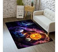 Gamer Galaxy Carpets for Bedrooms Teenager Boy Gril Kids Anime Gaming Starry Sky Bed Rugs Bedroom Living Room Decorations Floor Indoor Area Rugs Washable Non-Slip Pads (Orange,140x200 cm)
