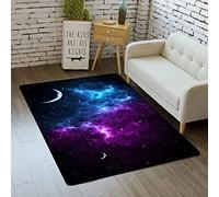 Gamer Galaxy Carpets for Bedrooms Teenager Boy Gril Kids Anime Gaming Starry Sky Bed Rugs Bedroom Living Room Decorations Floor Indoor Area Rugs Washable Non-Slip Pads (Purple,140x200 cm)